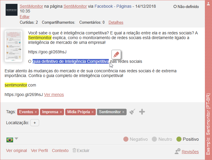 Destacar texto em uma postagem