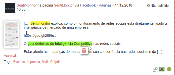 Texto Destacado em uma postagem